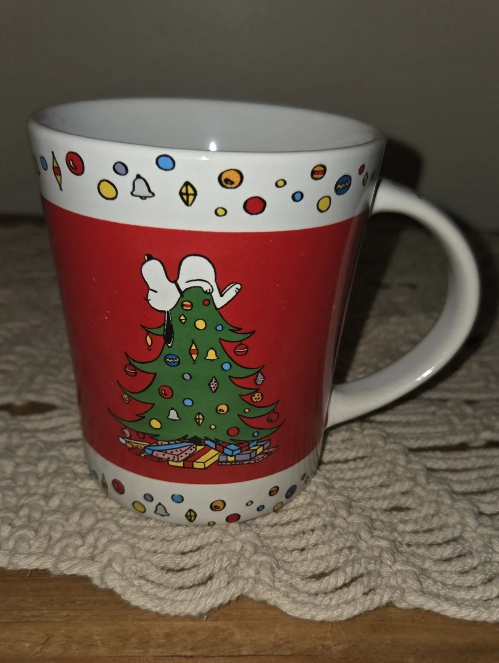 Peanuts Snoopy And Lucy Christmas Tree Mug